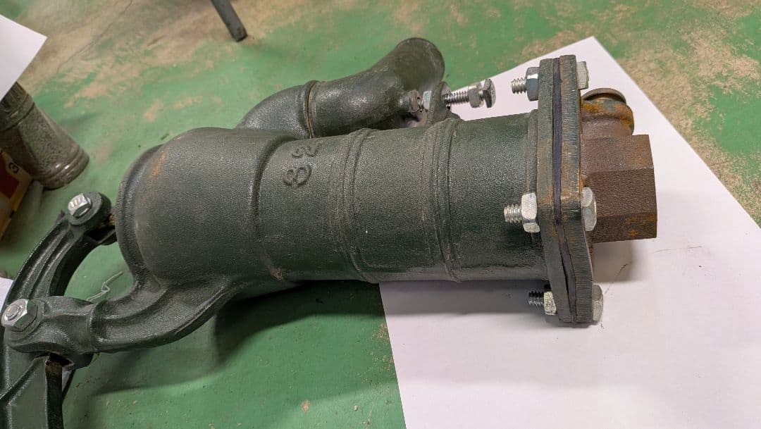 川印　手押し　昭和感レトロなポンプ グリーン