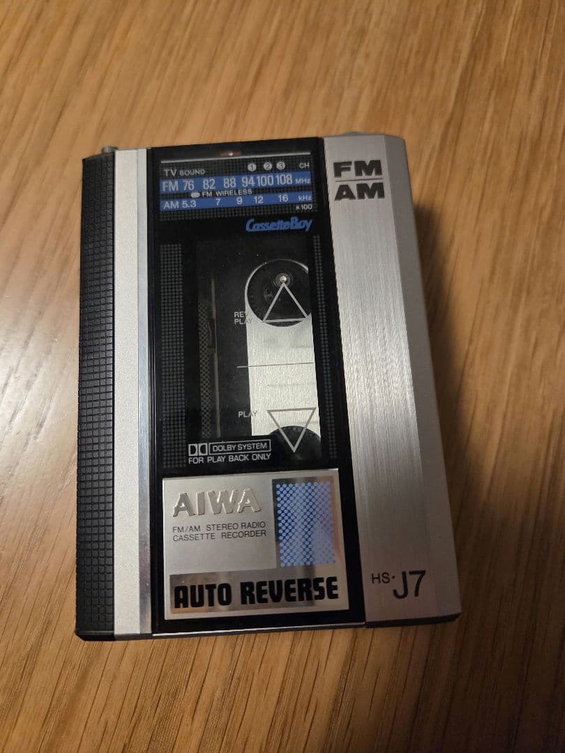 【ジャンク】AIWA HS-J7 カセットプレーヤー 本体・カバー・説明書