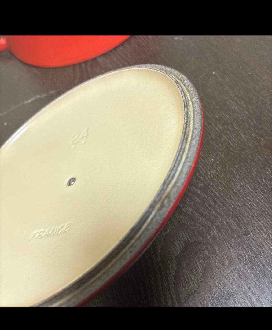 ルクルーゼ ココットロンド 24cm シルバーツマミ　両手鍋　ホーロー　鋳物