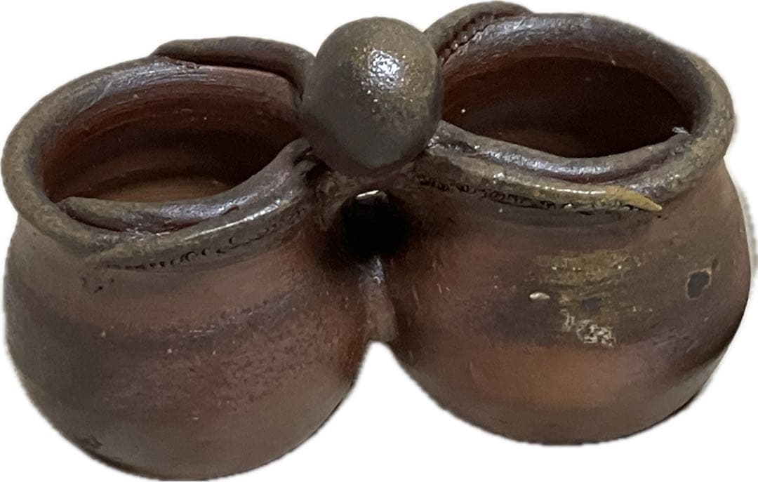 新品未使用　藤原陶臣　蛸と壺　備前焼　共箱　小物入れ　ペン立て