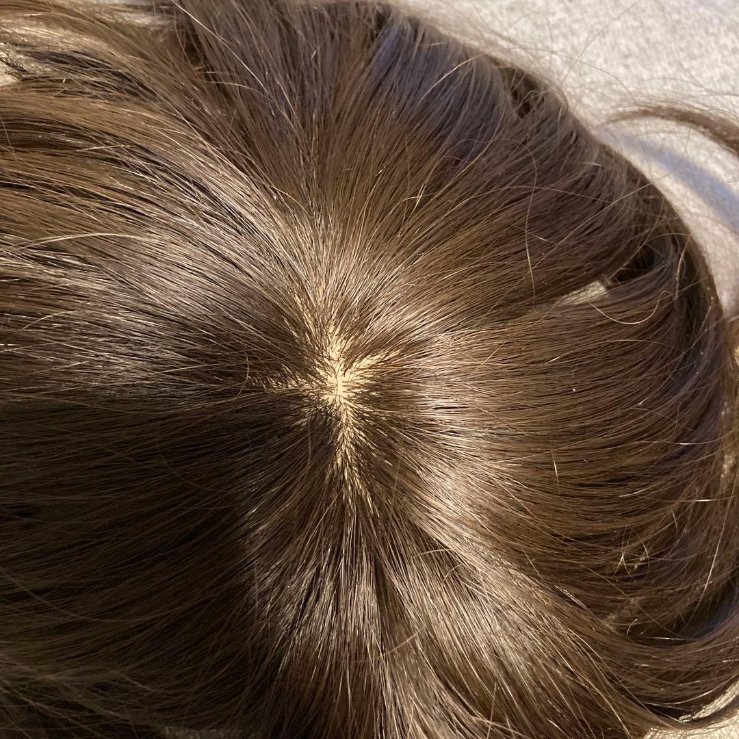 アクアドール部分ウィック人毛MIX 総手植え人毛MIXヘアピース シルクスキン