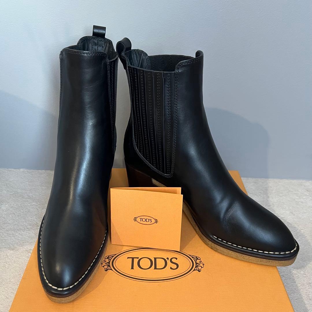 美品 トッズ　サイドゴア レザー ブーツ 24cm 24.5cm レディース